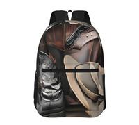 PHAYAH Cowboy Black Hat Western Boots Pattern Casual Laptop Backpack For Men And Women For Boys And Girls Lightweight Back Pack