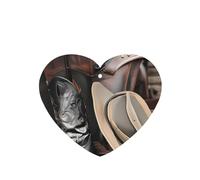 Phayah Cowboy Black Hat Western Boots Pattern Lavender Scent Car Air Freshener Heart Shape Card Hanging Hanging Scented Card 4 Pcs For Cars Closet Drawer