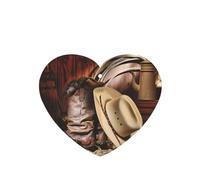 Phayah Cowboy Black Hat Western Boots Pattern Lavender Scent Car Air Freshener Heart Shape Card Hanging Hanging Scented Card 4 Pcs For Cars Closet Shoe
