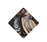 Phayah Cowboy Black Hat Western Boots Pattern Lavender Scent Car Air Freshener Square Card Hanging Hanging Scented Card 4 Pcs For Cars Closet Drawer