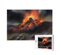 Phayah Crater Eruption Puzzles 300 Piece For Jigsaw Puzzle Wooden Puzzle For Family Friend Home Decor Wall Art 15.7 X 11 In