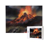 Phayah Crater Eruption Puzzles 500 Piece For Jigsaw Puzzle Wooden Puzzle For Family Friend Home Decor Wall Art 20.4 X 15 In