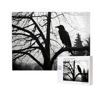 Phayah Crow On Branch Jigsaw Puzzles For Adults 500 Pieces.Home Decor Birthday Party For Men Women 20.4 X 15"