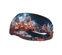 Phayah Crystal Pile Pattern Sports Headband Moisture Wicking Sweatband For Men Women Running Cycling Yoga Fitness Workout
