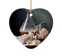 Phayah Crystal Sugar Pattern Christmas Tree Decoration Heart Shape Ceramics Ornaments Suitable For New Year Home For Gatherings