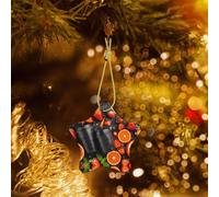 Phayah Cut Fruit Pattern Hristmas Ceramic Star Pendant Christmas Tree Ornaments Homefor Gatherings Decoration