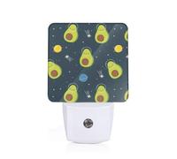 PHAYAH Cute Avocado Cartoon Space Pattern Plug-in Night Light Led Light Dusk to Dawn Sensor for Corridors Bedrooms Children's Rooms Stairs
