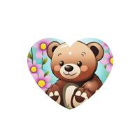Phayah Cute Bear On Flower Pattern Lavender Scent Car Aroma Heart Shape Hanging Fragrance Tablet Car Interior Fragrance Freshener 4p