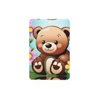 Phayah Cute Bear On Flower Pattern Lavender Scent Car Aroma Rectangle Hanging Fragrance Tablet Car Interior Fragrance Freshener 6p