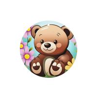 Phayah Cute Bear On Flower Pattern Lavender Scent Car Aroma Round Shape Hanging Fragrance Tablet Car Interior Fragrance Freshener 6p