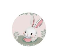 Phayah Cute Cotton Bunny Pattern Lavender Scent Car Aroma Round Shape Hanging Fragrance Tablet Car Interior Fragrance Freshener 4p