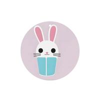 Phayah Cute Cup Bunny Pattern Lavender Scent Car Aroma Round Shape Hanging Fragrance Tablet Car Interior Fragrance Freshener 4p