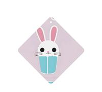 Phayah Cute Cup Bunny Pattern Lavender Scent Car Aroma Square Hanging Fragrance Tablet Car Interior Fragrance Freshener 6p