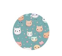 Phayah Cute Fox Pattern Lavender Scent Car Aroma Round Shape Hanging Fragrance Tablet Car Interior Fragrance Freshener 4p