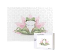 Phayah Cute Funny Frog Doing Yoga Puzzles For Adults 500 Pieces For Home Decor Intelligence Development Toys 20.4 X 15"