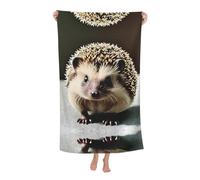 PHAYAH Cute Hedgehog Pattern, Towels For Bathroom Microfiber Large Beach Towel Travel Essential 52in X 32in Swim Tenugui