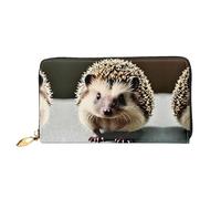 PHAYAH Cute Hedgehog Pattern Women'S Wallet Long Clutch Zip Around Travel Leather Purse Large Capacity Credit Card Holder