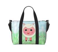 Phayah Cute Lamb Travel Duffel Bag,Sports Tote Gym Bag,Shoulder Weekender Overnight Bag For Women, Black, One Size, Black, One Size