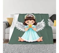 PHAYAH Cute Little Angel Pattern Ultra-Soft Micro Blanket Flannel Blankets For Couch Sofa Bed Living Room Office Lunch Break 40"X30"