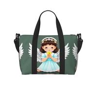 Phayah Cute Little Angel Travel Duffel Bag,Sports Tote Gym Bag,Shoulder Weekender Overnight Bag For Women, Black, One Size, Black, One Size