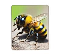 PHAYAH Cute Little Bee Pattern Mouse Pads, Portable Wireless Mouse Pad, Non-Slip Rubber Base Laptop Mousepad Smooth Surface for Office & Travel 7.9 X 9.5 in