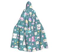 PHAYAH Cute Little Fox Pattern Adult Hooded Cape Hooded Robe Cape Women'S Men'S Halloween Dress Up Party Cosplay Costumes