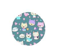 Phayah Cute Little Fox Pattern Lavender Scent Car Aroma Round Shape Hanging Fragrance Tablet Car Interior Fragrance Freshener 6p