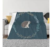 PHAYAH Cute Little Hedgehog Pattern Flannel Blanket 60"X50" For Bed, Sofa, Couch, Movie Night, Camping, And Travel Ultra Soft Warm Blanket