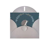 PHAYAH Cute Little Hedgehog Pattern Holiday Cards 10 And Ideal For Christmas, Wedding Anniversaries And Party Invitations Matching Gray Envelopes