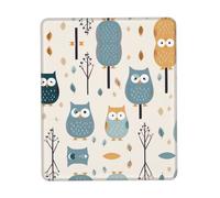 PHAYAH Cute Little Owl Pattern Mouse Pad Waterproof Surface & Non-Slip Rubber Base with Stitched Edges Gaming Mouse Mat for Laptop 7 X 8.6 in