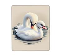Phayah Cute Little Swan Pattern Mouse Pad with Non Slip Rubber Base Gaming with Stitched Edge, Mousepad for Laptop, Computer, Office 10 X 12 Inch