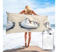 PHAYAH Cute Little Swan Pattern, Towels For Bathroom Microfiber Large Beach Towel Travel Essential 31.5"X63" Swim Tenugui