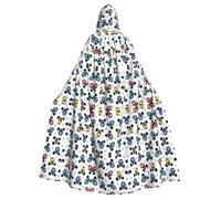 PHAYAH Cute Monster Trucks Pattern Adult Hooded Cape Hooded Robe Cape Women'S Men'S Halloween Dress Up Party Cosplay Costumes