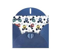 PHAYAH Cute Monster Trucks Pattern Blank Greeting Cards With Envelopes 4" X 6" Thank You Cards For Christmas Holiday Birthday Graduation Anniversary Blue