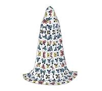 PHAYAH Cute Monster Trucks Pattern Halloween Adult Hooded Robe Cape, Women'S Men'S Halloween Dress Up Party Cosplay Costumes S