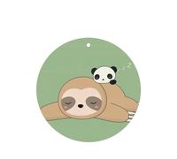 Phayah Cute Panda And Sloth Pattern Lavender Scent Car Air Freshener Round Shape Card Hanging Hanging Scented Card 4 Pcs For Cars Closet Shoe