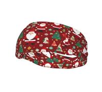 Phayah Cute Santa's Gift Pattern Sports Headband Suitable for Running Yoga Basketball Elastic Moisture Band