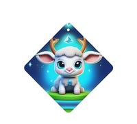 Phayah Cute Sheep Pattern Lavender Scent Car Aroma Square Hanging Fragrance Tablet Car Interior Fragrance Freshener 4p