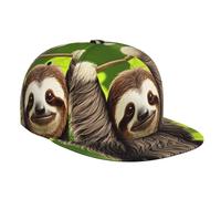 PHAYAH Cute Sloth Hats for Men Women Fashion Flat Brim Baseball Cap Dad Caps Suitable for Outdoor Sports, Travel and Daily Use Black