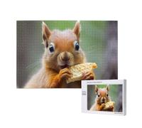 Phayah Cute Squirrel Eating Pattern Puzzle Unique Jigsaw Wall Art Picture for Home Decoration 1000 Pcs