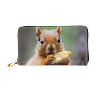 PHAYAH Cute Squirrel Eating Pattern Women'S Wallet Long Clutch Zip Around Travel Leather Purse Large Capacity Credit Card Holder