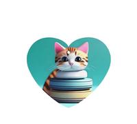 Phayah Cute Stacking Cat Pattern Lavender Scent Car Aroma Heart Shape Hanging Fragrance Tablet Car Interior Fragrance Freshener 6p