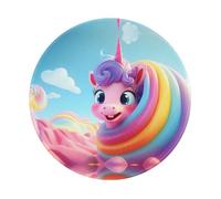 PHAYAH Cute Unicorn Pattern Round Gaming Mouse Pad Non-Slip Rubber Base Mouse Mat With Stitched Edge 7.9 X 7.9 In For Laptop Computer
