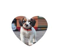 Phayah Cute White Puppy Pattern Lavender Scent Car Aroma Heart Shape Hanging Fragrance Tablet Car Interior Fragrance Freshener 4p