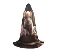 PHAYAH Cute Young Pig Pattern Halloween Witch Witchcraft Hooded Robe Cape Christmas Hoodie Cosplay Masquerade Party Dress Gift Costume Medium