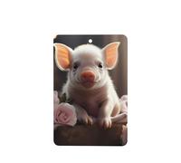 Phayah Cute Young Pig Pattern Lavender Scent Car Air Freshener Rectangle Card Hanging Hanging Scented Card 4 Pcs For Cars Closet Drawer