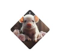 Phayah Cute Young Pig Pattern Lavender Scent Car Air Freshener Square Card Hanging Hanging Scented Card 4 Pcs For Cars Closet Drawer