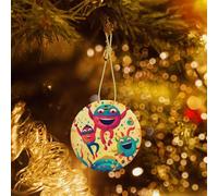 Phayah Cutie Pie Pattern Christmas Tree Decoration Round Ceramics Ornaments Suitable For New Year Home For Gatherings