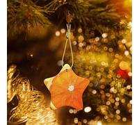 Phayah Cutting Up An Orange Pattern Christmas Tree Decoration Star Ceramics Ornaments Suitable For New Year Home For Gatherings