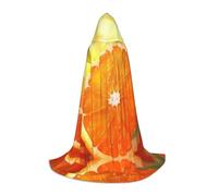 PHAYAH Cutting Up An Orange Pattern Hooded Cloak Cape Witch Halloween Costumes For Cosplay Costume Masquerade Women Men Robe S